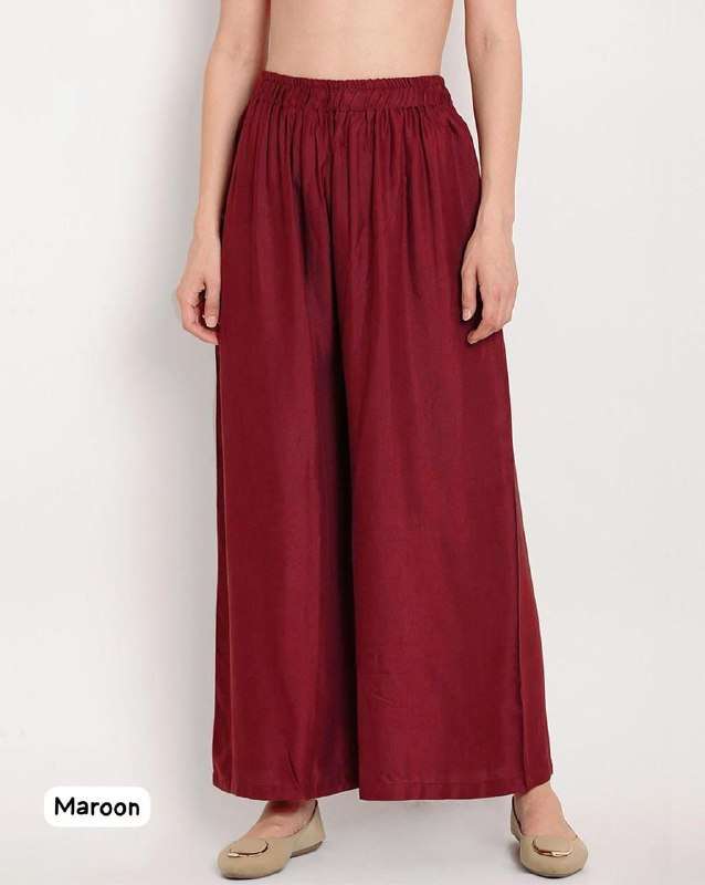 PALLAZOS SOLID PALAZZO 12 COLORS RAYON FABRIC REGULAR WEAR RESELLER
